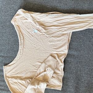 PacSun Beige Playboy Long Sleeve Top